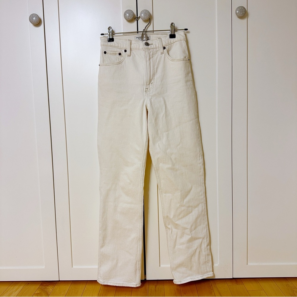 Abercrombie & Fitch Cream Straight Leg Jeans